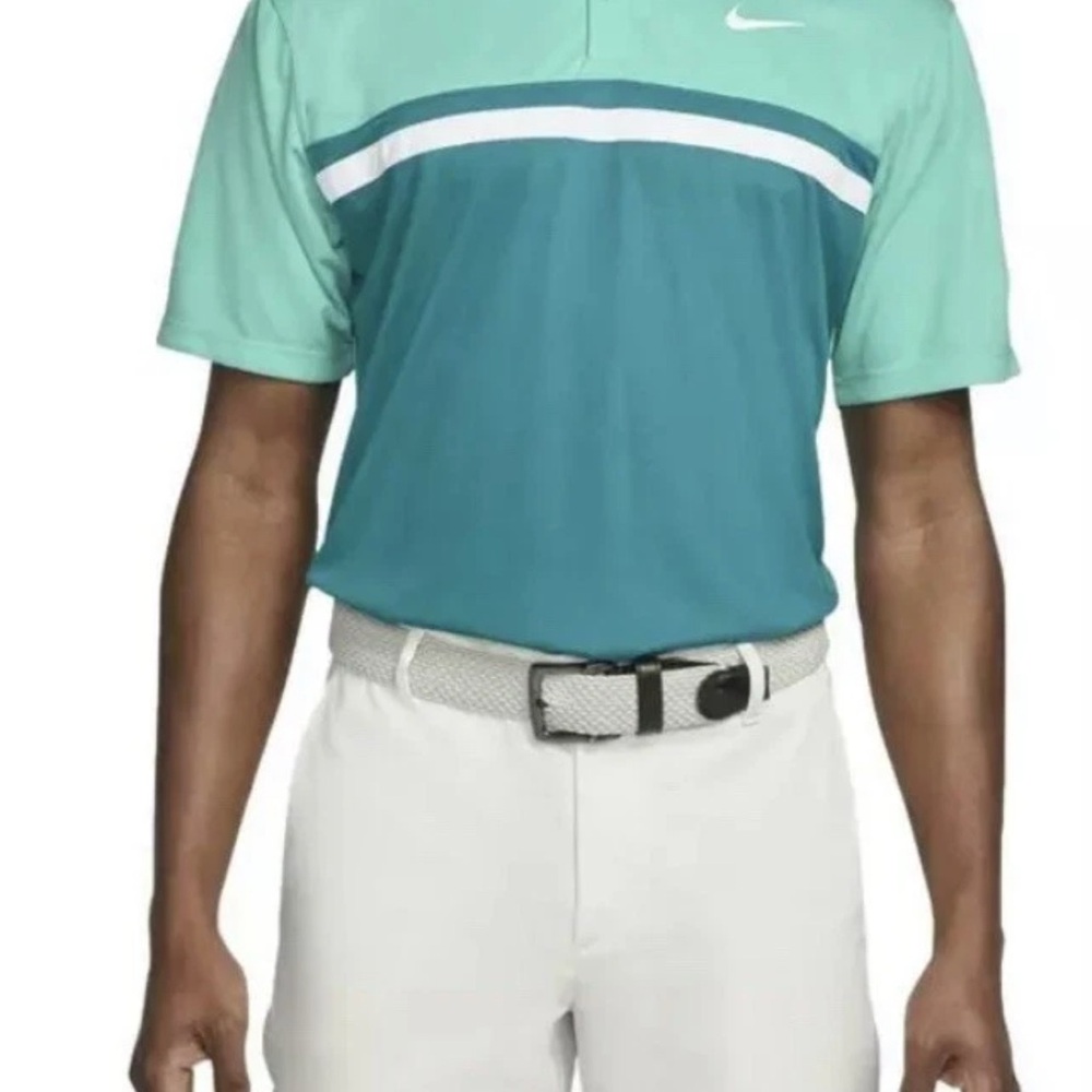 Nike Blue and White Polo Shirt Performance Fabric
